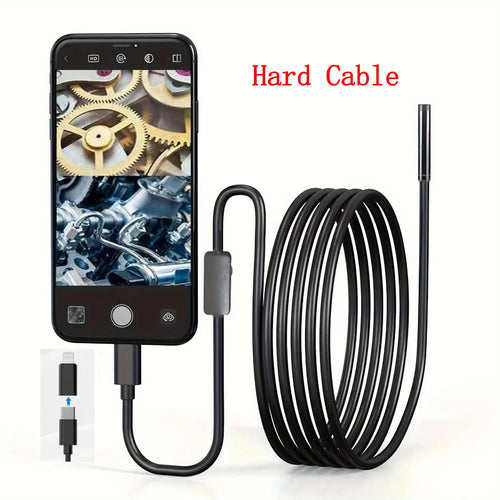 8mm Endoscope Camera 2 In 1 iOS Type C Mini Borescope With 8 LED Lights - stepyours.com