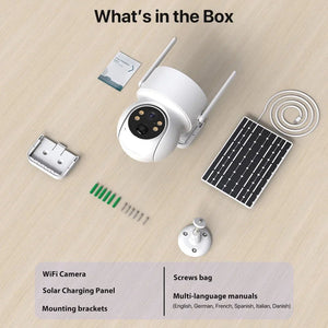 WiFi PTZ Solar Outdoor Camera 3MP 355 Pan 90 Tilt With iCsee App - stepyours.com