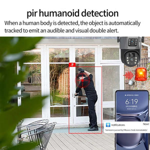 8MP 4K Solar WiFi Outdoor Dual Lens PTZ Camera - Wireless AI Alerts - stepyours.com