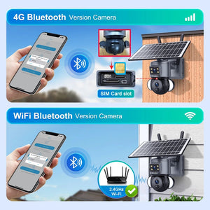 SHIWOJIA 4K 8MP Solar Camera With 4G SIM WiFi Color Night Vision PTZ Dual Lens - stepyours.com