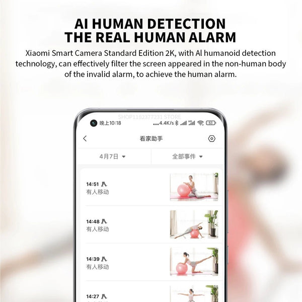 Xiaomi Smart IP Camera Standard Edition 2K HD Night Vision AI Alarm - stepyours.com