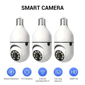 Ease Life App Light Bulb Security Camera 5GHz WiFi 360 Degree E27 Screw In - stepyours.com