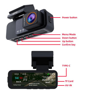 Acceo 4K Dash Cam With GPS WiFi Dual Lens Night Vision Front Rear - stepyours.com