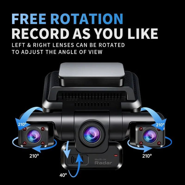 TiESFONG 4CH GPS Dash Cam I7Pro Front 4K 2K Plus 3x1080P Car DVR WiFi - stepyours.com