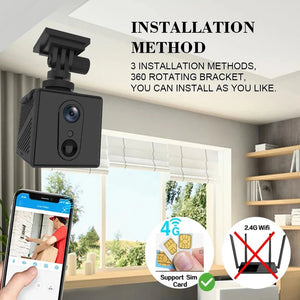 5MP 4G SIM Card Mini Camera - Indoor Night Vision Security Battery Powered Cam - stepyours.com
