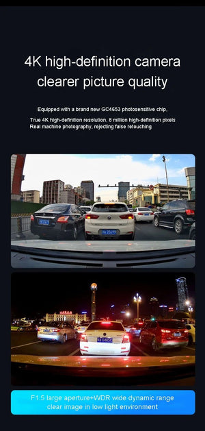 4K Quad Camera Hidden Dash Cam With App Night Vision Motion Detection Parking - stepyours.com