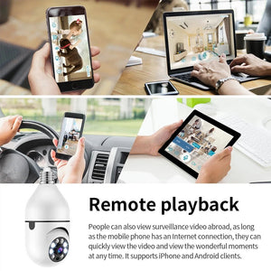 E27 WiFi 1080P Security Camera With Full Color Night Vision And Human Tracking - stepyours.com