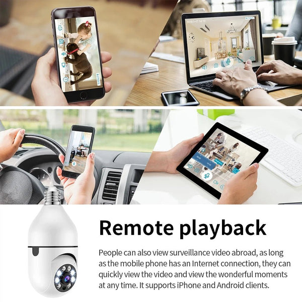 E27 WiFi 1080P Security Camera With Full Color Night Vision And Human Tracking - stepyours.com