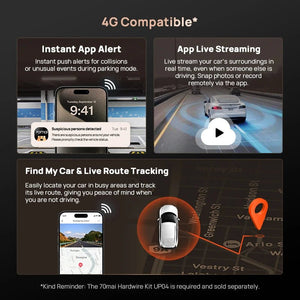 70mai Ultra HD 4K Dash Cam A810 A810S With Built In GPS ADAS 150 Degree FOV - stepyours.com