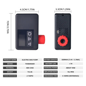 ThinkRider Mini Digital Bike Pump — product view 6