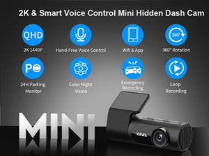 1440P KAWA D6 Car Dash Cam With WiFi App Voice Control WDR Night Vision - stepyours.com