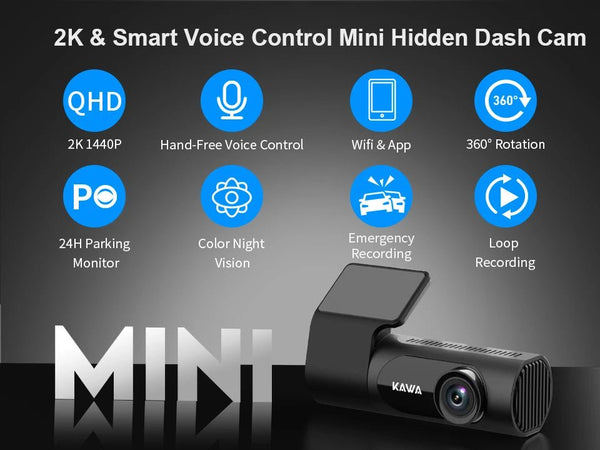 1440P KAWA D6 Car Dash Cam With WiFi App Voice Control WDR Night Vision - stepyours.com