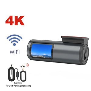 4K Dash Cam With WiFi GPS Mini Front Car DVR 24H Parking G Sensor - stepyours.com