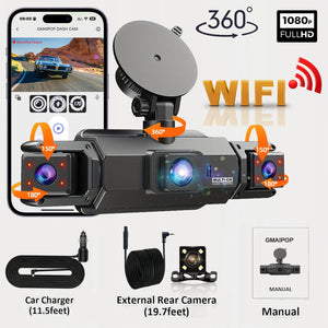 4 Channel Dashcam for Cars WiFi FHD 1080P Night Vision Loop Recording Kit - stepyours.com
