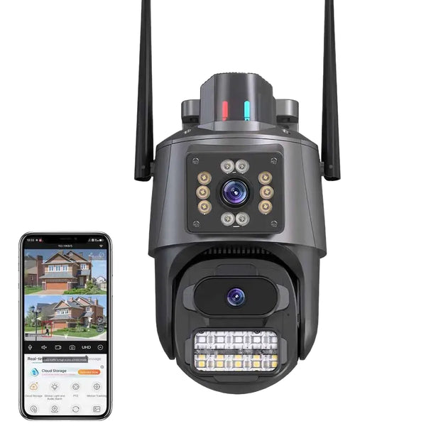 ICSEE 4K Dual Lens WIFI Camera - 2K Dual Screen PTZ Outdoor Security - stepyours.com