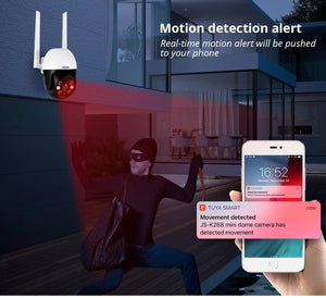 KERUI Outdoor PTZ WiFi Security Camera - 8MP UHD Tuya AI Detection Hooks - stepyours.com