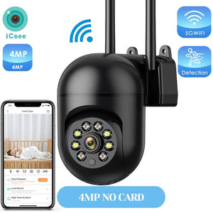 4MP Outdoor WiFi Camera 2K PTZ Night Vision IP Surveillance ICSee App - stepyours.com