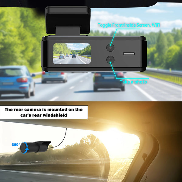 Aprilboy 4K Dash Cam With Front And Rear Cameras Night Vision Parking Monitor - stepyours.com