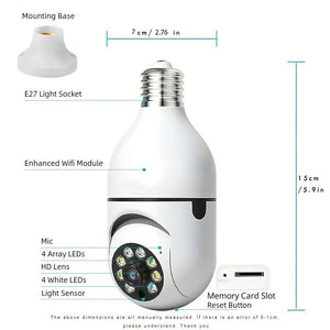 Ease Life App Light Bulb Security Camera 5GHz WiFi 360 Degree E27 Screw In - stepyours.com