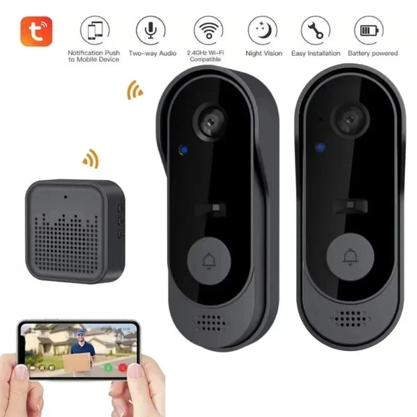 Tuya WIFI Camera Doorbell HD Video Intercom Outdoor Wireless Waterproof Door Bell Security Protection IR Night Vision Smart Home by stepyours.com