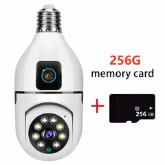 8MP E27 Bulb WiFi Camera - Color Night Vision With 8X Zoom And Dual Lens - stepyours.com
