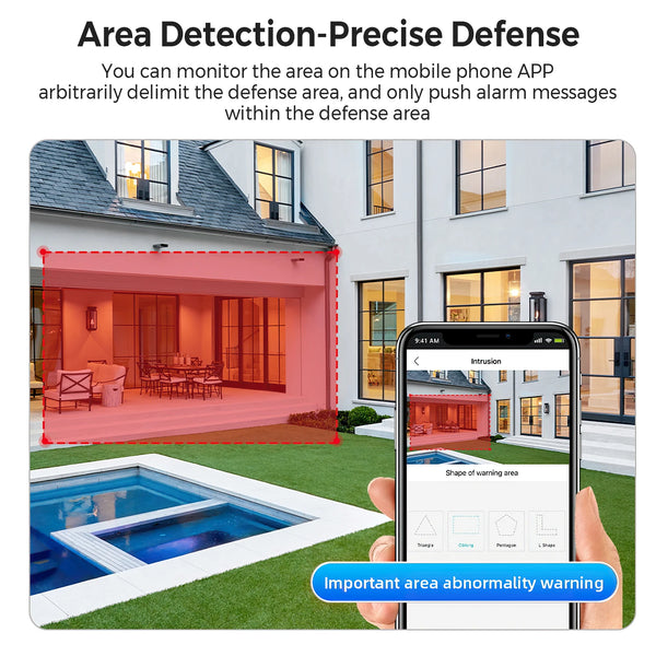 BESDER 6K 12MP Outdoor IP Camera - Three Lens AI Human Detection Waterproof - stepyours.com