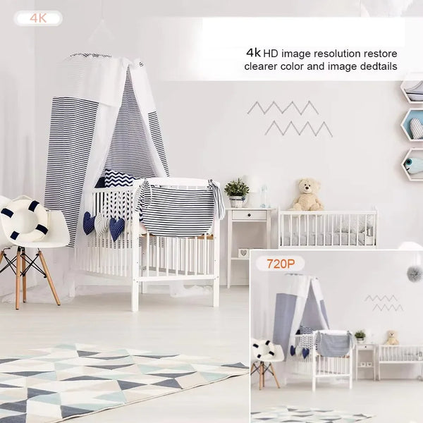 Upgraded version, 4K HD mini WiFi camera, supports remote viewing, motion detection, home nanny style DIY camera by stepyours.com