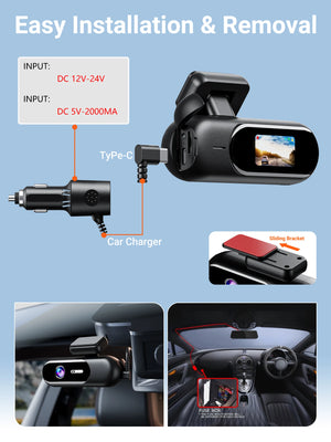 4K Front And Rear Dual Lens Dash Cam With HDR Night Vision WiFi Parking - stepyours.com