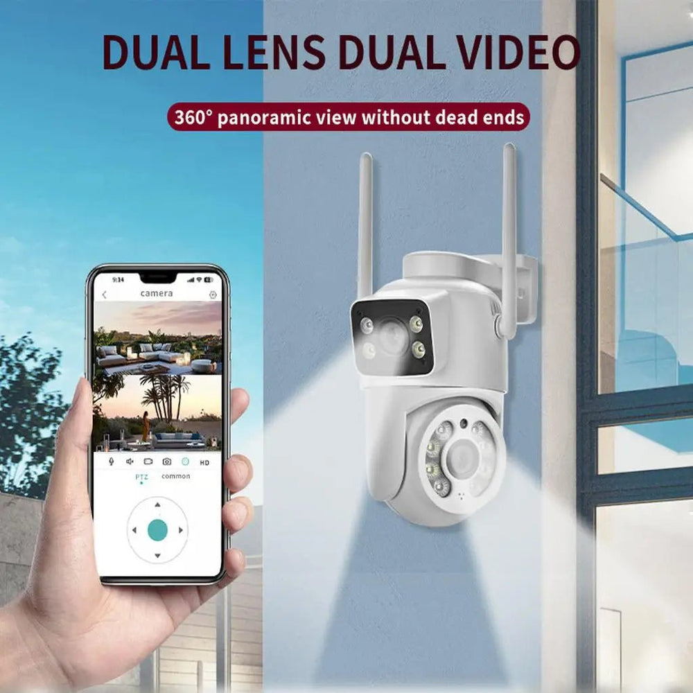Icsee 8MP 4K PTZ WiFi Camera Dual Lens - AI Tracking Outdoor Surveillance - stepyours.com
