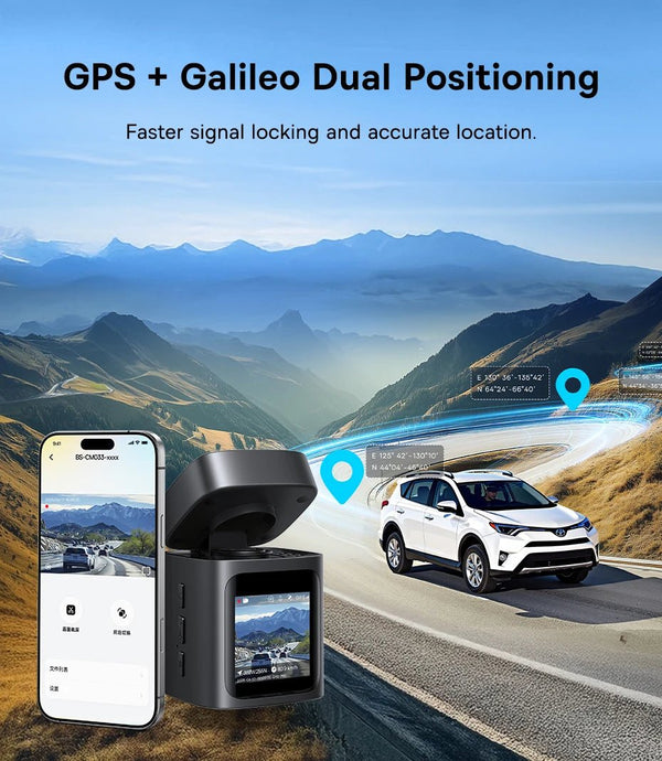 Baseus VD1 3K Dash Cam Front And Rear With GPS Supercapacitor 24H Parking - stepyours.com