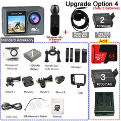 HUAFANT M4R Action Camera 5K 4K60FPS Waterproof 30m IPS Touch LCD 5X Zoom - stepyours.com