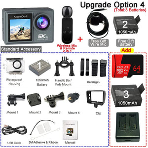 HUAFANT M4R Action Camera 5K 4K60FPS Waterproof 30m IPS Touch LCD 5X Zoom - stepyours.com