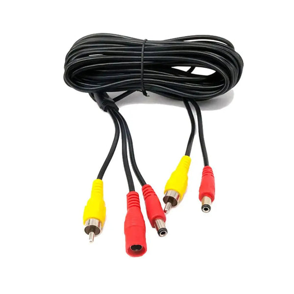 Car Video RCA Extension Cable 6M 10M 15M 2In1 Backup Camera Line - stepyours.com