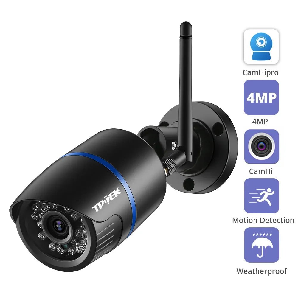 4MP Outdoor WiFi Bullet Security Camera - CamHi CamHipro Compatible Alerts - stepyours.com