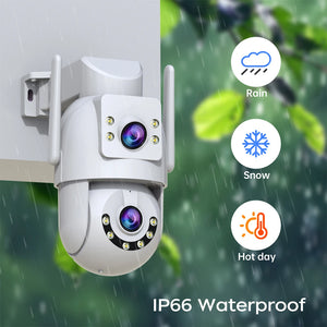 Jooan 4K Outdoor PTZ WiFi Camera AI Tracking Dual Lens 5X Zoom Hooks by stepyours.com