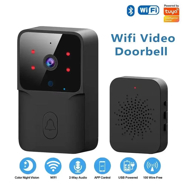 WiFi Doorbell Home Tuya WiFi Wireless Doorbell DC AC Battery Powered Camera Bell with Alex Google Bundle Video Doorbell Camera by stepyours.com