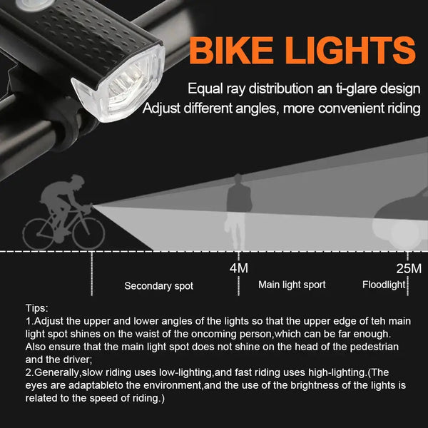 Bike Light Set - Easy Install USB Waterproof — product view 4