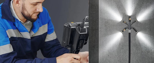 Lafoch S10 360 Rotating Dual Lens Endoscope - 3.9mm Probe, 5 - Inch IPS Display - stepyours.com