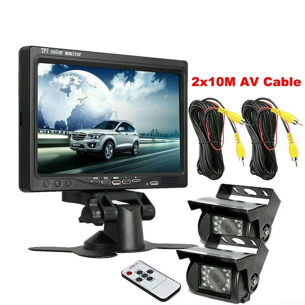 12 To 24V IR Back Up Camera Night Vision For RV Truck Car With 7 Inch Monitor - stepyours.com