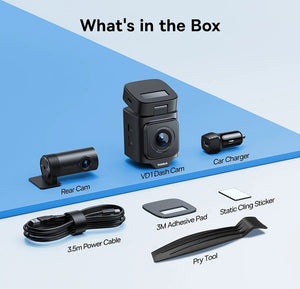 Baseus VD1 3K Dash Cam Front And Rear With GPS Supercapacitor 24H Parking - stepyours.com