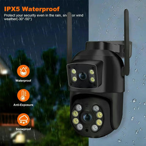 8MP 4K PTZ WiFi Camera With Dual Lens For Outdoor AI Human Detection - stepyours.com