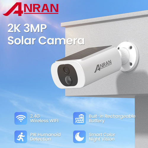 ANRAN C3 Outdoor Solar Security Camera - Battery Powered 3MP Color Night Vision WiFi - stepyours.com