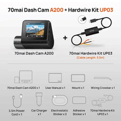 70mai A200 Dash Cam 2 Inch LCD Dual Channel 1080P Car DVR 24H Parking - stepyours.com