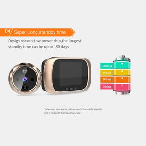2.8 Inch Video Doorbell Peephole Camera 90 Degrees Doorbell Motion Detection Eye Digital LCD Door Monitoring Electronic Cat Eye by stepyours.com
