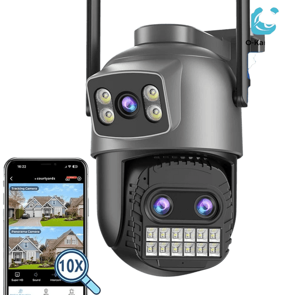 BESDER 15MP WiFi Outdoor Camera Dual Screen 10X Zoom PTZ Security IP Cam - stepyours.com