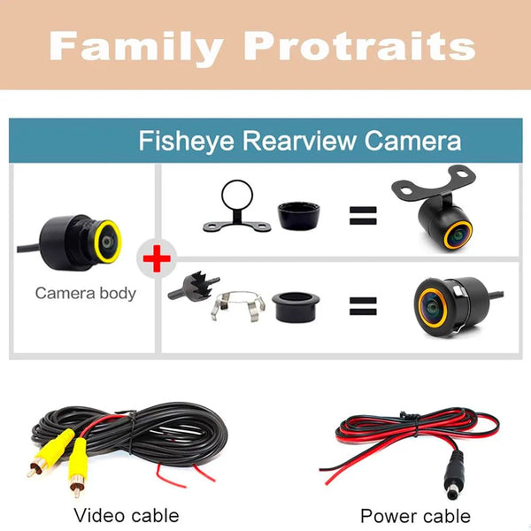 AHD 1080P Fisheye Car Rear View Camera Waterproof Night Vision Parking Assist - stepyours.com