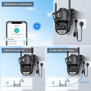 12MP 6K PTZ WiFi Outdoor Camera With 8X Zoom AI Human Detection Night Vision - stepyours.com