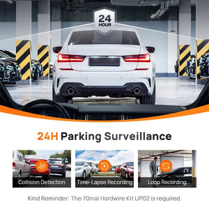 70mai A200 Dash Cam 2 Inch LCD Dual Channel 1080P Car DVR 24H Parking - stepyours.com