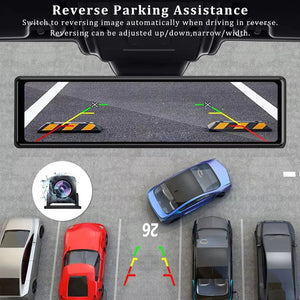 11.26 Inch 4K Dash Cam With CarPlay Android Auto Dual Lens WiFi GPS Bluetooth - stepyours.com