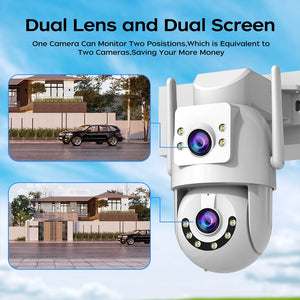 Jooan 4K Outdoor PTZ WiFi Camera AI Tracking Dual Lens 5X Zoom Hooks by stepyours.com